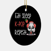 Eat Sleep K-Pop Wiederholung KPop Panda Keramik Ornament (Rechts)