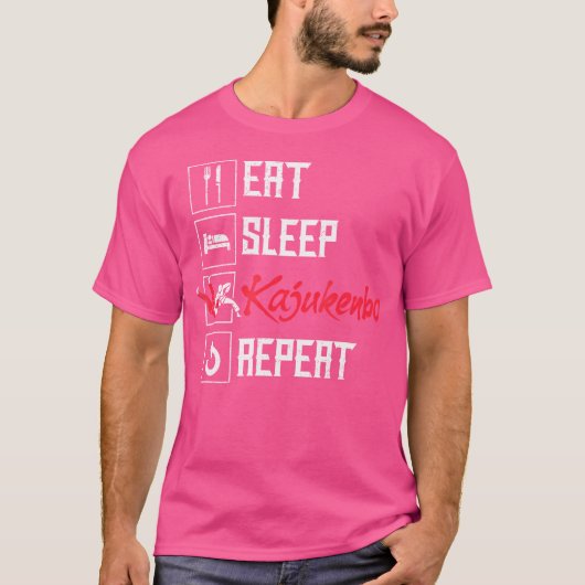 Eat Sleep Kajukenbo Repeat Funny Karate Judo Fusio T-Shirt (Vorderseite)