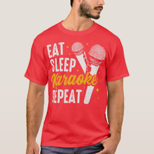 Eat Sleep Karaoke Wiederholung Party Gesangsgesang T-Shirt