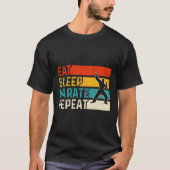 Eat Sleep Karate Repeat – Funny Retro Karate T-Shirt (Vorderseite)