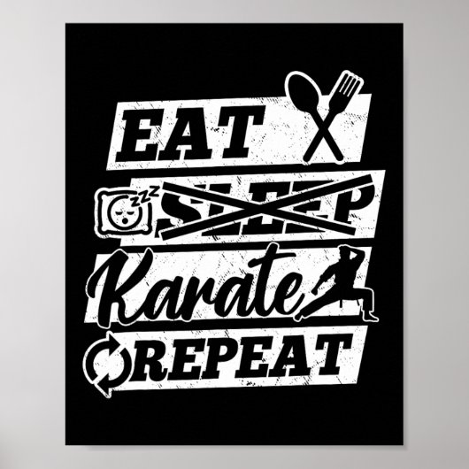 Eat Sleep Karate Repeat - Karate Kampfsport Poster (Vorne)