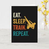 Eat Sleep Karate Repeat Karate Karte (Gelbe Blume)