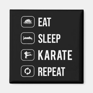 Eat Sleep Karate Repeat - Sport - Ninja - cool Magnet