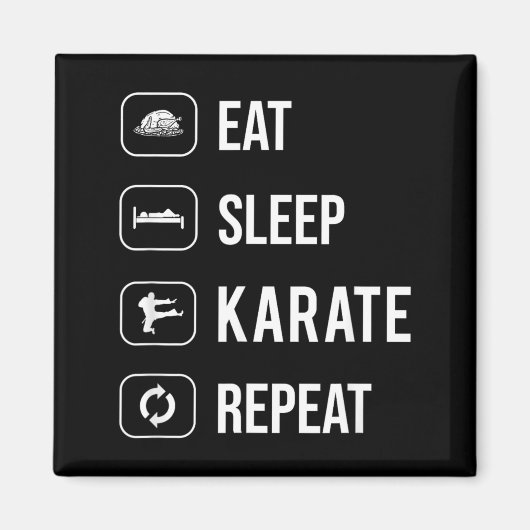 Eat Sleep Karate Repeat - Sport - Ninja - cool Magnet (Vorne)