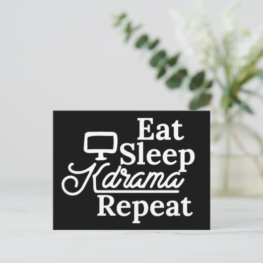Eat Sleep Kdrama Repeat Postkarte (Stehend Vorderseite)