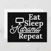 Eat Sleep Kdrama Repeat Postkarte (Vorne/Hinten)