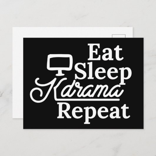 Eat Sleep Kdrama Repeat Postkarte (Vorne/Hinten)