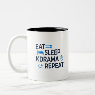 Eat Sleep Kdrama Repeat Zweifarbige Tasse