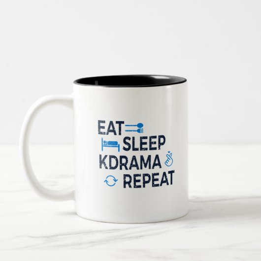 Eat Sleep Kdrama Repeat Zweifarbige Tasse (Links)
