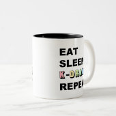 Eat Sleep Kdrama Wiederholung Zweifarbige Tasse (VorderseiteRechts)