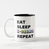 Eat Sleep Kdrama Wiederholung Zweifarbige Tasse (Links)