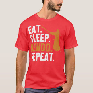 Eat Sleep Kendo Wiederholung Kata Kenjusu Shinai S T-Shirt