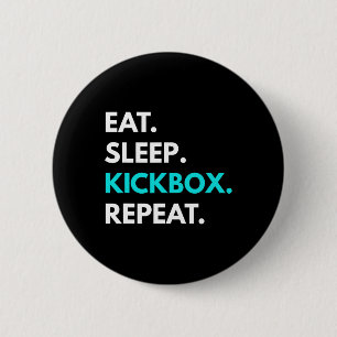 Eat Sleep Kickbox Repeat - Kickbox-Shirts Button