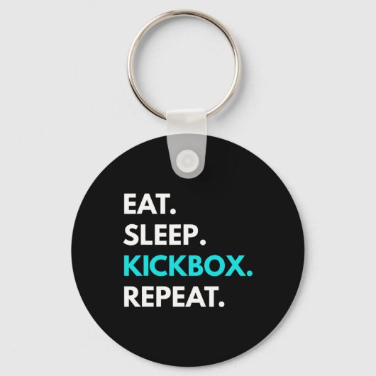 Eat Sleep Kickbox Repeat - Kickbox-Shirts Schlüsselanhänger (Vorderseite)