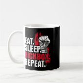 Eat Sleep Kickbox Repeat - Kickboxen Martial Arts Kaffeetasse (Links)