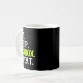 Eat Sleep Kickbox Repeat Kickboxing Kick Boxing Fu Kaffeetasse (Vorderseite Links)