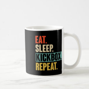 Eat Sleep Kickbox Repeat - Retro Vintage Kickboxen Kaffeetasse