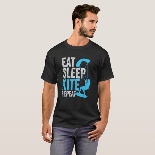 Eat Sleep Kite Repeat for a Kitesurfer T-Shirt (Vorne ganz)