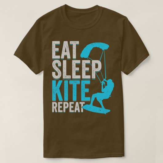 Eat Sleep Kite Wiederholung Kitesurfing Kitesurfer T-Shirt (Design vorne)