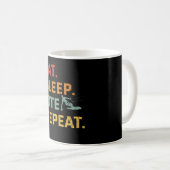 Eat Sleep Kite Wiederholung Retro Kitesurfer Sport Kaffeetasse (VorderseiteRechts)