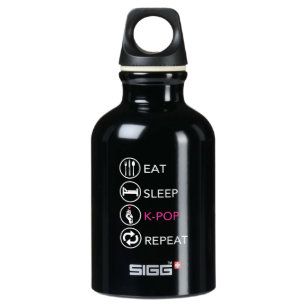Eat Sleep Kpop Repeat Aluminiumwasserflasche
