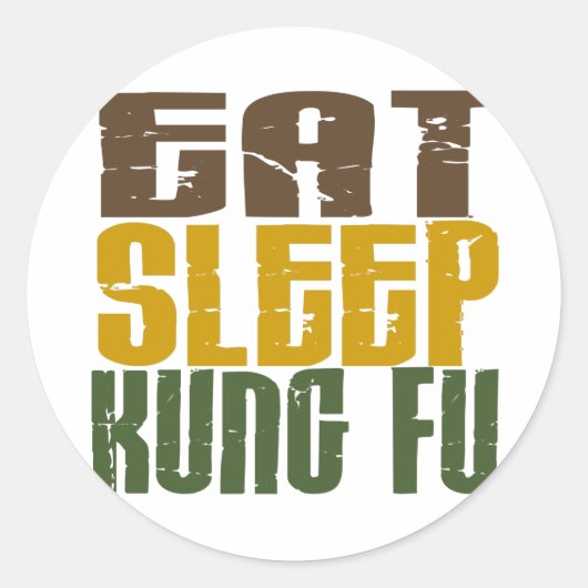 Eat Sleep Kung Fu 1 Runder Aufkleber (Vorderseite)