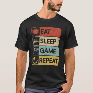 Eat Sleep League wiederholen Sportspiel Gaming Ges T-Shirt