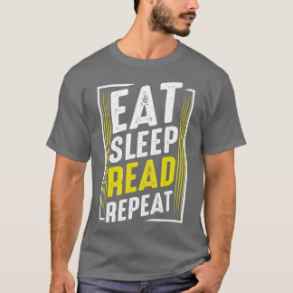 Eat Sleep lesen Wiederholen Lesen Buchwürmer lusti T-Shirt