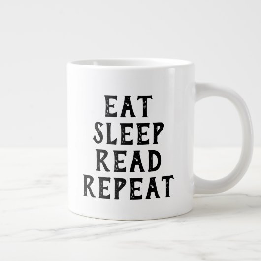 Eat sleep lesen wiederholen lustige Eule Kaffee Ta Jumbo-Tasse (Rechts)