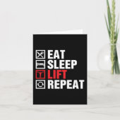 Eat Sleep Lift Wiederholung Karte (Vorderseite)