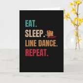 Eat Sleep Line Dance Wiederholung | Line Dancer Karte (Gelbe Blume)