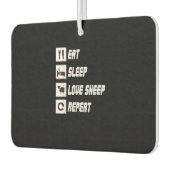 Eat sleep love sheep repeat Funny Quotes Gift Autolufterfrischer (Links)