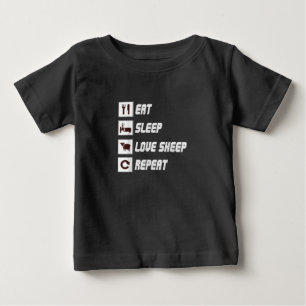 Eat sleep love sheep repeat Funny Quotes Gift Baby T-shirt