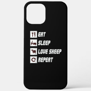 Eat sleep love sheep repeat Funny Quotes Gift Case-Mate iPhone Hülle