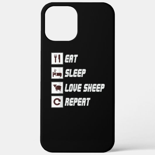Eat sleep love sheep repeat Funny Quotes Gift Case-Mate iPhone Hülle (Rückseite)