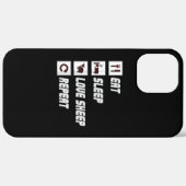 Eat sleep love sheep repeat Funny Quotes Gift Case-Mate iPhone Hülle (Rückseite / Rechts)