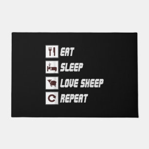 Eat sleep love sheep repeat Funny Quotes Gift Fußmatte