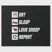 Eat sleep love sheep repeat Funny Quotes Gift Geschenkpapier (Flach)