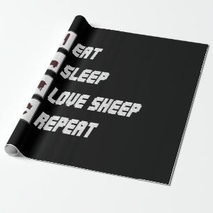 Eat sleep love sheep repeat Funny Quotes Gift Geschenkpapier