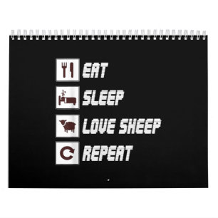Eat sleep love sheep repeat Funny Quotes Gift Kalender
