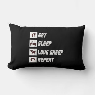 Eat sleep love sheep repeat Funny Quotes Gift Lendenkissen