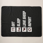 Eat sleep love sheep repeat Funny Quotes Gift Sherpadecke (Vorderseite (Horizontal))