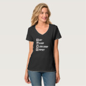 Eat sleep love sheep repeat Funny Quotes Gift T-Shirt (Vorderseite Vollansicht)