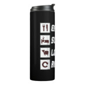 Eat sleep love sheep repeat Funny Quotes Gift Thermosbecher (Nach links gedreht)