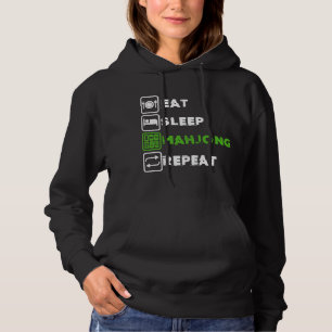 Eat Sleep Mahjong Player Board Spiel chinesischer Hoodie