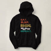Eat Sleep Mahjong Repeat Fun Chinesisch Jüdische T Hoodie (Design vorne)