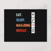 Eat Sleep Mahjong Repeat Mahjong Game Player Games Postkarte (Vorderseite)