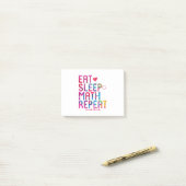 Eat Sleep Mathe Wiederholen Spaß Mathematiker Post-it Klebezettel (Auf Schreibtisch)