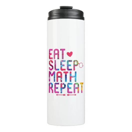Eat Sleep Mathe Wiederholen Spaß Mathematiker Thermosbecher (Vorderseite)