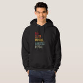 Eat Sleep Mineral Analysis Repeat Geology Phd Scie Hoodie (Vorne ganz)